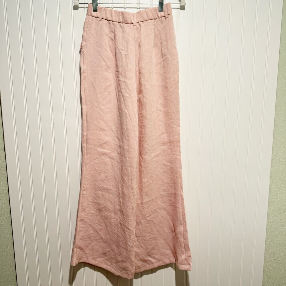 OGL European Linen Like Flared Pants Soft Pink NEW Size Small - Picture 6 of 6
